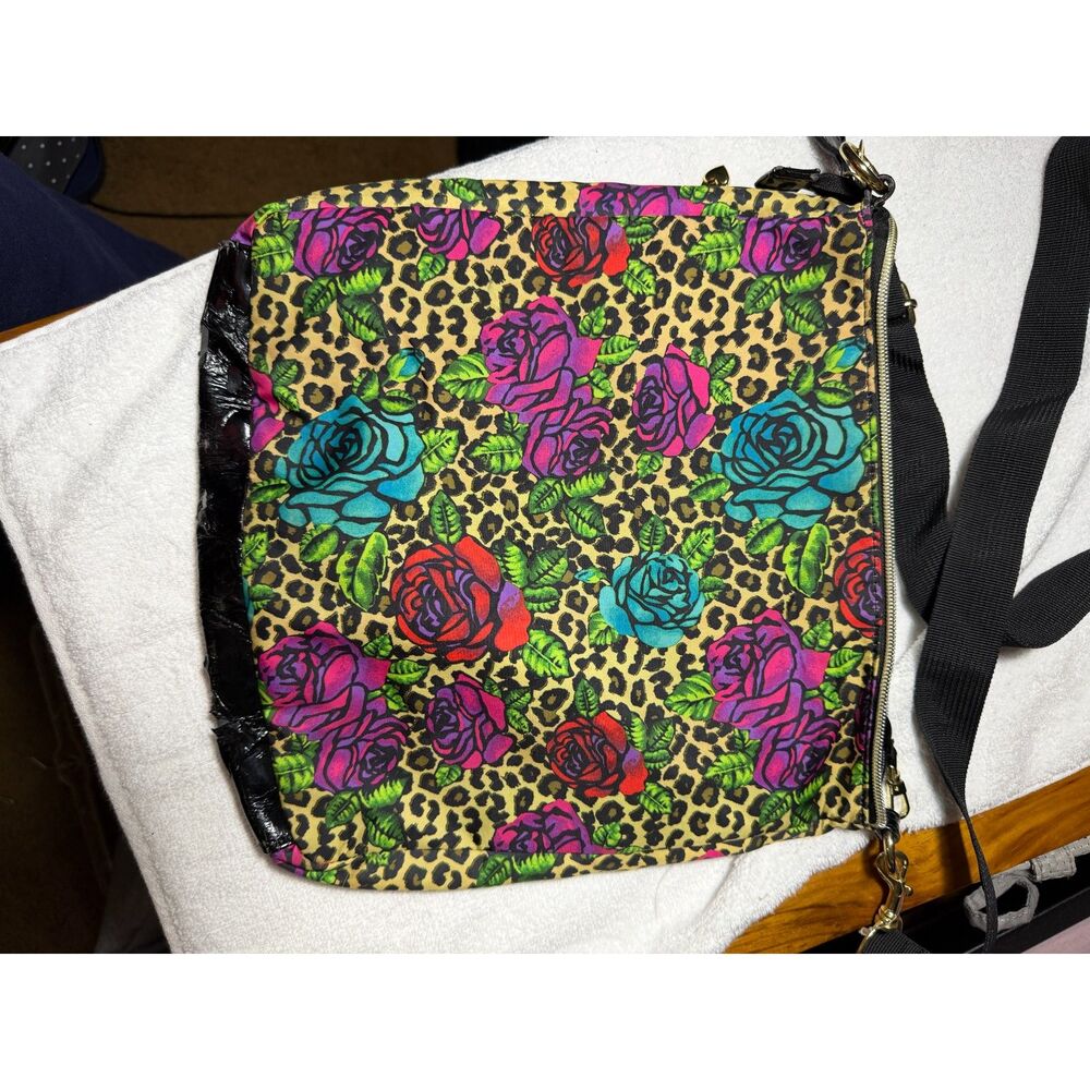 Betsey Johnson Leopard Rose Messenger Purse